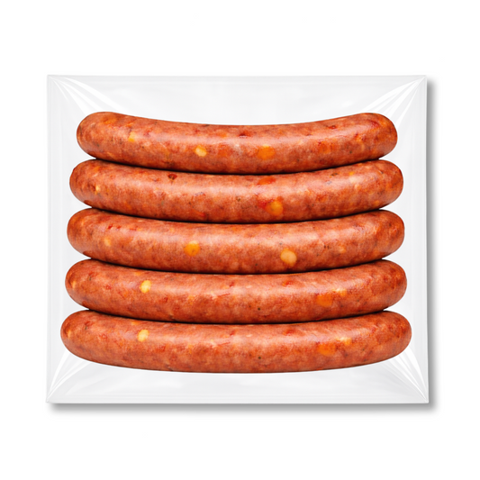 Rinderbratwurst mit Chili-Cheese