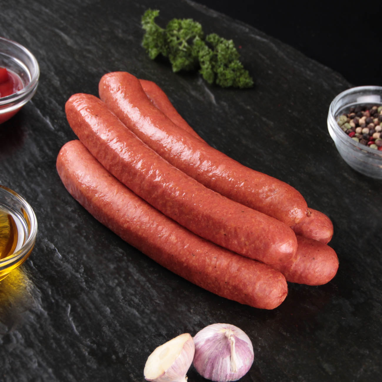 Rinderbratwurst mit Chili-Cheese